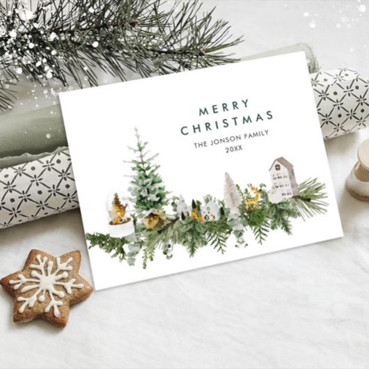 Carte Postale Élégante composition de Noël bohème vacances