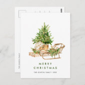 Carte Postale Élégante composition de Noël bohème vacances (Devant / Derrière)