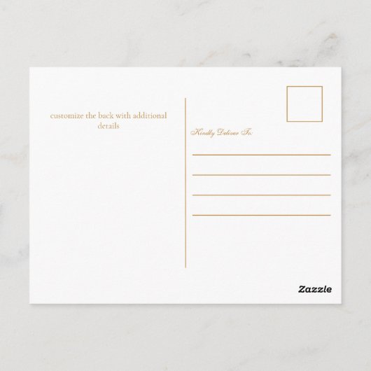 Carte Postale Élégante confirmation Croix Rose Gold Invitatation (Dos)