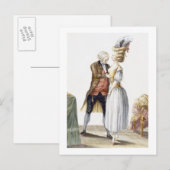 Carte Postale Élégante dame à un Fitting avec sa Tailor, assiett (Devant / Derrière)