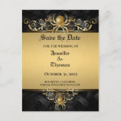 Carte postale élégante de mariage à Halloween pour (Devant)