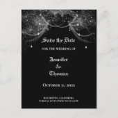 Carte postale élégante de mariage à Halloween pour (Devant)