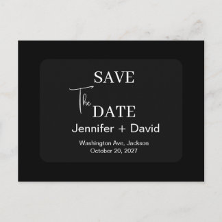 Carte postale élégante de mariage minimaliste pour