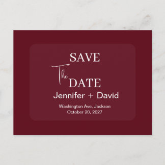 Carte postale élégante de mariage minimaliste pour