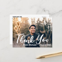 Carte postale élégante de Merci de script