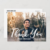 Carte postale élégante de Merci de script (Devant / Derrière)