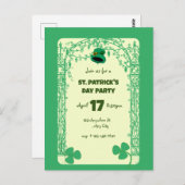 Carte Postale Elégante décoration Shamrock Frame St. Patricks Da (Devant / Derrière)