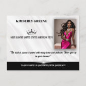 Carte postale élégante du concours de Sunburst (Dos)