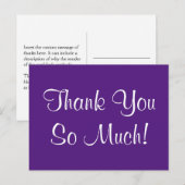 Carte postale élégante et classe "Merci beaucoup ! (Devant / Derrière)