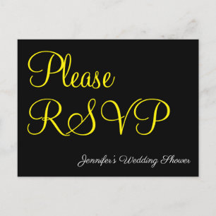 Carte postale élégante et glamour "Please RSVP"