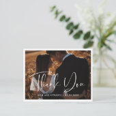 Carte Postale Elégante et moderne photo mariage Merci (Debout devant)