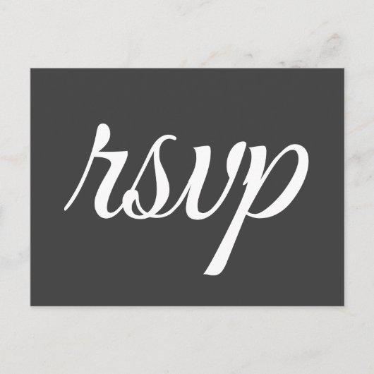 Carte postale élégante et traditionnelle "rsvp" (Devant)