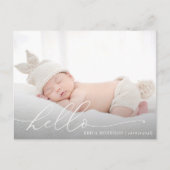 carte postale élégante faire-part de naissance de  (Devant)