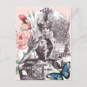 Carte Postale Élégante femme de mode victorienne Vintage