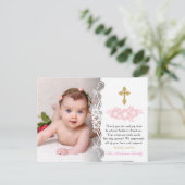 Carte Postale Élégante fille Merci de baptême (Debout devant)