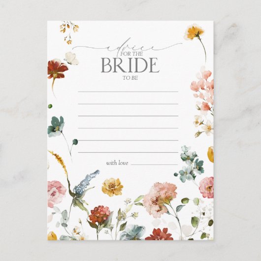 Carte Postale Elégante Fleurs De Jardin Conseils À La Mariée (Devant)