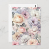 Carte Postale Élégante floraison Rose (Devant / Derrière)