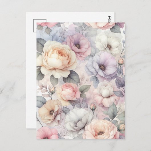 Carte Postale Élégante floraison Rose (Devant / Derrière)