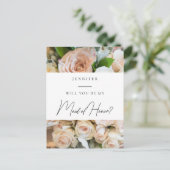 Carte Postale Elégante florale Maid of Honor Proposition (Debout devant)