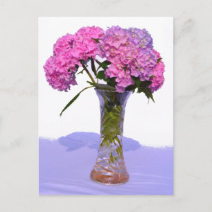 Carte Postale Elégante florales violettes roses hydrangées
