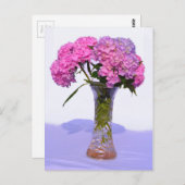 Carte Postale Elégante florales violettes roses hydrangées (Devant / Derrière)