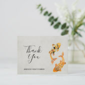 Carte Postale Elégante Gold Koi FishMerci (Debout devant)