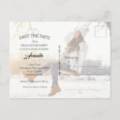 Carte Postale Élégante Graduation de script ENREGISTRER LA DATE (Dos)