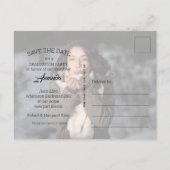 Carte Postale Élégante Graduation de script ENREGISTRER LA DATE (Dos)