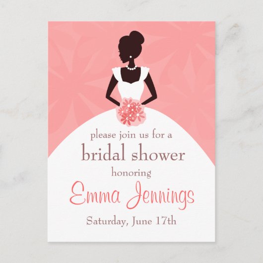 Carte Postale Elégante invitation à la douche nuptiale (Devant)