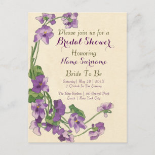 Carte Postale Elégante invitation à la douche nuptiale budget él