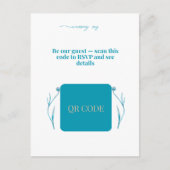 Carte Postale Élégante invitation de mariage avec QR code minima (Devant)