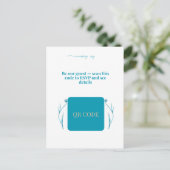 Carte Postale Élégante invitation de mariage avec QR code minima (Debout devant)