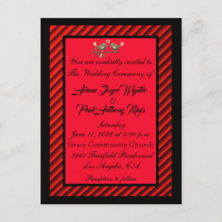 Carte Postale Elégante invitation rouge et noire
