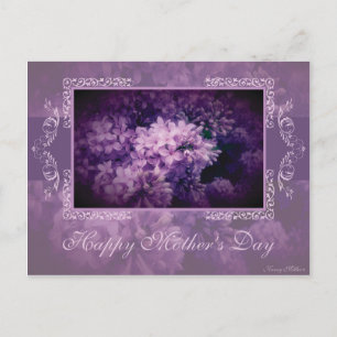 Carte Postale Elégante Lilac Floral "Fête des Mères"
