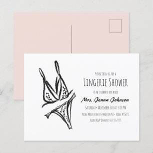 Carte Postale Élégante lingerie pour enterrement de vie de jeune