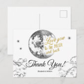 Carte Postale Élégante Lune étoiles Croissant Merci Mariage (Devant / Derrière)