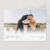 Carte postale élégante Mariage bleu Carte de remer (Devant)