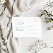 Carte postale élégante Mariage bleu Carte de remer