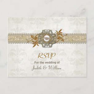 Carte postale élégante Mariage de automne RSVP
