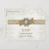 Carte postale élégante Mariage de automne RSVP (Devant / Derrière)