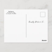 Carte postale élégante Mariage de script Merci (Dos)