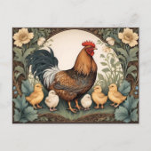 Carte Postale Élégante Mère Hen Avec Poussins (Devant)