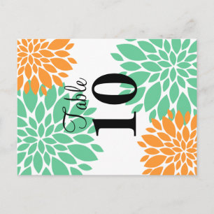 Carte Postale Élégante Monnaie et Orange Floral Burst Numéro de