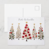 Carte Postale Elégante Nordic Sapins de Noël (Devant / Derrière)