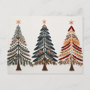 Carte Postale Elégante Nordic Sapins de Noël
