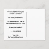 Carte postale élégante "NOUS AVONS DÉMÉNAGÉ!" pour (Dos)