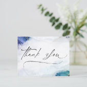 Carte postale élégante or Merci Script Watercolor (Debout devant)