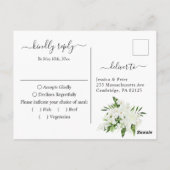 Carte Postale Elégante Orchidées Blanches Bohème Mariage RSVP (Dos)