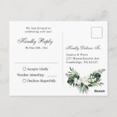 Carte Postale Elégante Orchidées Blanches Bohème Mariage RSVP (Dos)