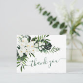 Carte Postale Elégante Orchidées Blanches Merci Mariage de Bohêm (Debout devant)